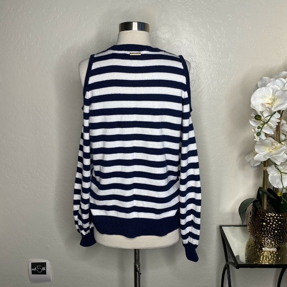 Michael Kors Striped Cold Shoulder Sweater - Picture 4 of 6